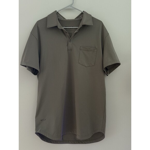 BYLT DCSS Executive Polo Mens L Grey Performance Shirt Short Sleeve Pocket Basic - Picture 1 of 6